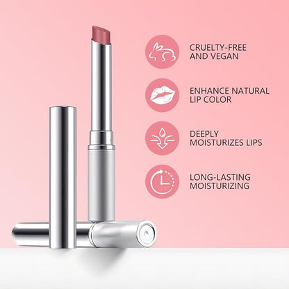 Honey Butter Lipstick Tinted Lip Balm, Shine Moisturizing Plumper Lipstick for Women, Natural Nourishing Hydrating Lip Gloss Stain for Dry Lips, Lightweight Lip Liner Care Makeup, Vegan - 2Pc Pink