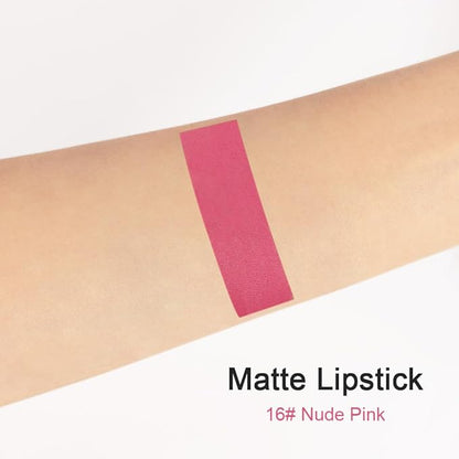 evpct 1Pcs Baby Mauve Pink Matte Lipstick and Lip Crayon Liner Pencil Set for Women Lip Stain Long Lasting Waterproof labiales mate magicos 24 horas originales pintalabios permanente 24 horas 16