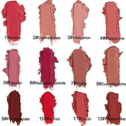 12 Colors Lips Staining Lip Oil, 2025 Upgrade Cream Texture Lipstick Long-Lasting Moisturizing Lip Oil, Waterproof Lipstick Creamy Lip Gloss Non-stick to Cup (#04, One Size)