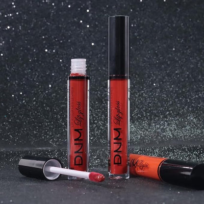3Pcs Matte Liquid Lipstick Set, Long Lasting Waterproof Non-Transfer Lip Gloss, brick red Classic Red Lip Stain Kit for Women, Lip Stain Long Lasting 24 Waterproof Gift Makeup for Women Lippies