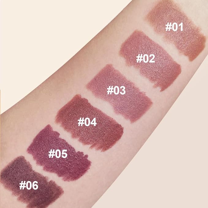 Matte Lipstick Crayon for Women, Dark Brown 24 Hour Lipstick Lip Liner Pencil, Neutral Lip Stick Lipliner Long Lasting Waterproof Smudge Proof, Vegan & Cruelty-Free, 06