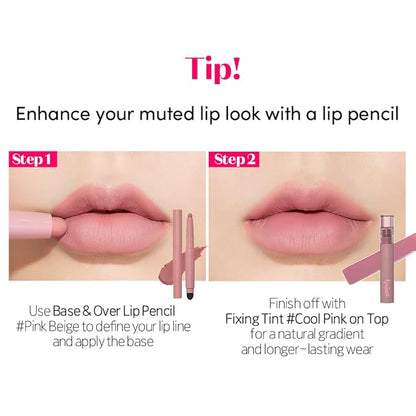 ETUDE Fixing Tint #15 Woody Pink (4g) | Long Lasting High Pigmented Liquid Lipstick | Waterproof Lightweight Matte Finish Lip Stain | Full Coverage | Korean Makeup, Kbeauty