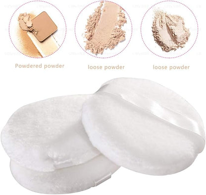 4 Pack Extra Large Body Powder Puff, Soft Cotton Powder Puffs 4.13 Inch Dusting Powder Puff Washable Round Powder Puffs for Woman Baby Body Face Loose Dusting Powder