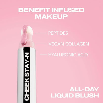 Sacheu Cheek STAY-N Liquid Blush for Cheeks — High Pigment, Buildable, Lightweight Cream Blush for Dewy & Radiant Flushed Cheeks — Long-lasting & Cruelty Free, I'm Cute
