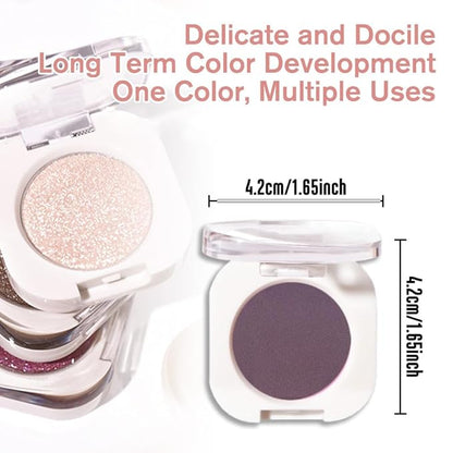 Eggplant Matte Single Eyeshadow, Lightweight Blendable Mini Eye Shadow for Older Women, Monochrome Eyeshadow Palette Makeup Pigmented Waterproof, Vegan & Cruelty-Free, 15