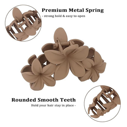 Hawaiian Flower Hair Clips Large Matte Hair Claw for Women Non-Slip Strong Hold Clips for Thick Hair, Hair Accessories for Women