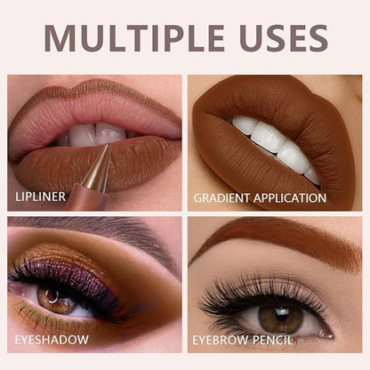 AMY'S DIARY Mocha Matte Crayon Lipstick Lip Makeup, Precision Tip Matte Lip Crayon, Longwear Up To 24Hrs, Lead The Way,Smudge Waterproof for Women Smudge Waterproof for Women (6#, 1 pc)