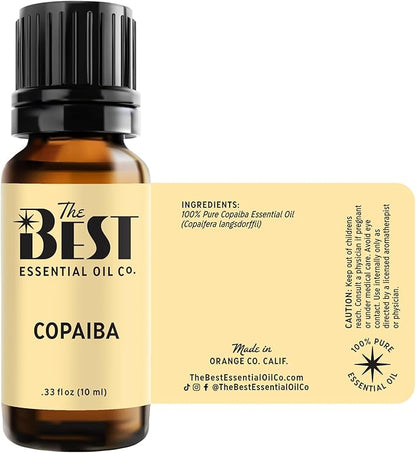 The Best Copaiba Essential Oil- Premium Grade- 100% Pure & Natural for Aromatherapy, Diffuser, Spa, Massage, Air Freshener- 10 ml (.33 fl oz)