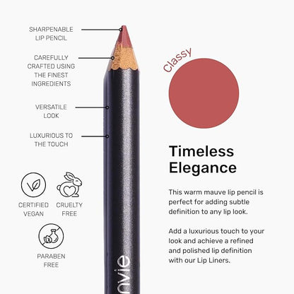 nude envie - Lip Liner - Smooth, Precise & Easy Application - Pigmented, Long-Lasting Lip Pencil - Add Definition - Prevents Feathering - Sharpenable - Vegan, Paraben-Free & Cruelty-Free - Classy