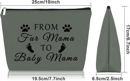 Sazuwu Mom to Be Gifts First Time Gray Makeup Bag Baby Reveal Gifts for Mom Pregnancy Announcement Gift Cosmetic Bag New Mommy Gifts for Women After Birth Birthday Christmas Mother's Day Gifts