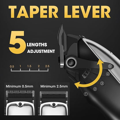 Hair Clippers for Men,4 in 1 Professional Hair Clippers T-Blade Trimmer Electric Foil Shaver Nose Hair Trimmer Set,Cordless Barber Hair Cutting Men’s Grooming Kit LCD Display Gifts (Silver)