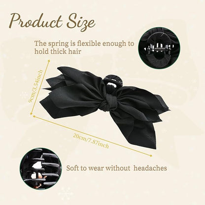 Bow Claw Clips Bow Hair Clips Black White 2PCS Big Hair Bows for Women Butterfly Styling Large Hair Clips for Thick Hair for Girls Hair Accessories for Teen
