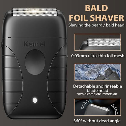 KEMEI Hair Clippers for Men Professional, Barber Clippers and Trimmers Set, Foil Shaver for Men,Cordless Hair Clippers and Barber Kit, Hair Cutting Kit, KM-2293Black, KM-PG2290D, KM-T95