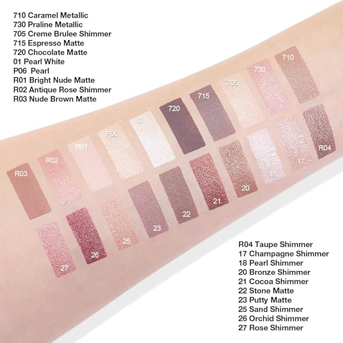 Cream Glitter Rose Shimmer Metallic Eyeshadow Palette Makeup, Natural Single Mini Instant Holographic Eyeshadow For Older Women, Sombras Crema Para Ojos, Talc, Paraben & Cruelty Free, 27