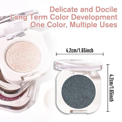 Light Teal Green Single Shimmer Eyeshadow Makeup, Neutral Powde Eye Shadow for Women, Teal Green Glitter Singles Eyeshadow Palette Pigmented Waterproof, sombras para ojos, Girls Eyeshadows Gift