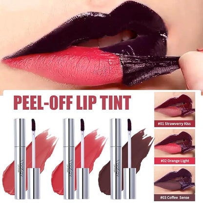 Peel Off Lip Tint Matte Long-Lasting Lip Liner Tattoo Waterproof Temperature Color Sense Lip Stain Smudge Proof Transfer Proof Highly Pigmented Gift for Girl(03 Coffee Sense)
