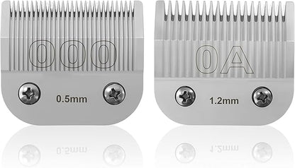 Professional Detachable Replacement Ceramic Blades set,compatible with oster Classic 76/Star-Teq/Power-Teq andi A*dis AGC,BDC,BGC,MBG Series Clippers (size 000+0A)