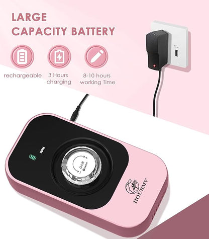 Portable Electric Nail Drill File: 40000RPM Professional Rechargeable Nail E-File Machine, Cordless Nail Drill with Bits & Base for Acrylic Nails Remove Nail Gel Polish Manicure for Salon Home
