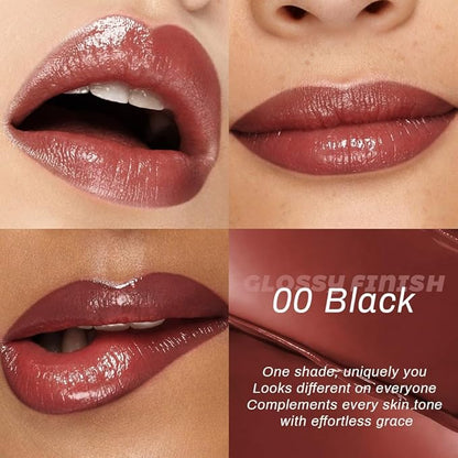 evpct 2Pcs Brown Dusty Pink Honey Lipstick Tinted Lip Balm, Sheer Hydrating Shine Tinted Lipstick for Women, Moisturizing Lip Color, Nourishing Tinted Lip Balm Plumper Gloss Stain, Glossy Shiny Finish