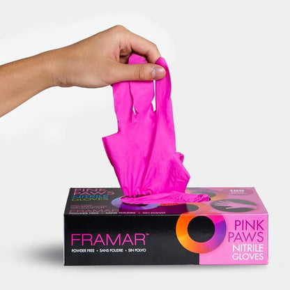 FRAMAR Pink Gloves Disposable Latex Free Large – Nitrile Gloves Large, Non Latex, Powder Free, Guantes De Nitrilo, For Hair Dye, Salon, Cleaning, Tattoo, Food Prep, Extra Durable – 100 Pack