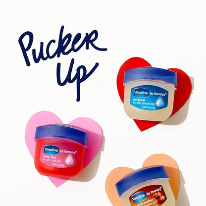 Vaseline Lip Therapy Original Mini Counter Display 2-Packs (6 Jars) – Bulk Lip Balm, Moisturizer for Soft, Smooth & Glossy Lips, 0.25 Oz Ea