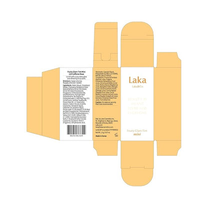 Laka Fruity Glam Lip Tint Mini, Glowing Lip Stain with Wide Color Spectrum, Hydrating & Lightweight Texture, Long-Lasting Bold Stain, Non-Sticky, Vegan, K-Beauty (#120 Caffeine rose)