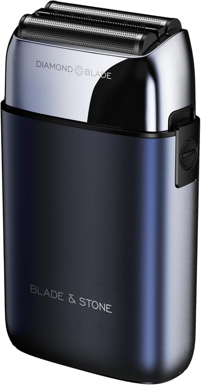 Blade & Stone PS501 Foil Shaver for Men – Dual Foil Cordless Shaver with Graphene-X Blades and 8000 RPM Digital Motor – All-Metal, Rechargeable Wet and Dry Razor – Dark Night