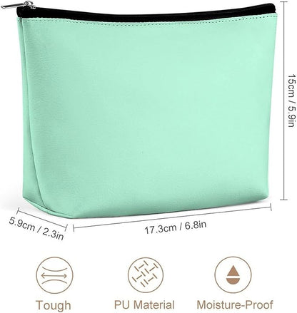 Fashion Zipper Cosmetic Case, Portable Makeup Case, Personality Toiletry Bag, Travel Cosmetic Toiletry Bag Light Blue
