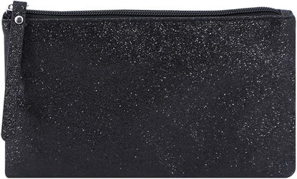 Celestial Glitter Makeup Pouch – Six Stunning Shades - Festive Cosmetic Bag (Twilight Black)