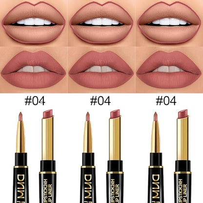 evpct 3Pcs Dusty Antique Rose Lip Liner and Lipstick Set Kit for Women Nude Beige Mauve Matte Fall Lipstick Shades Set Lip Stain Long Lasting Lipstick 24 hour Waterproof and Lip Liners Pencil Set