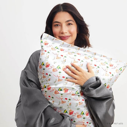 Kitsch x Elf Periwinkle Christmas Satin Pillowcase, Softer Than Silk Pillow Cases King, Cooling Pillow Covers, Satin Pillowcase with Zipper for Hair, Skin & Quality Sleep, Wrinkle-Free, Smooth, 19x36
