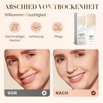 Color Changing Foundation for Mature Skin, Hydrating and Lightweight Liquid Foundations, Tone Suitable for All Skin Types (2 pcs)