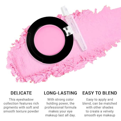 Monochrome Pressed Matte Eyeshadow Palette, Matte Pink Pressed Eyeshadow Waterproof Neutral Powder For Old Women, Mini Eyeshadow, Sombras Para Ojos, Talc, Paraben & Cruelty Free