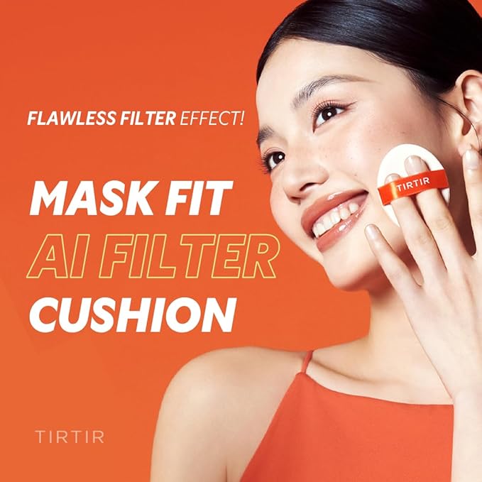 [*Mini Size*] TIRTIR Mask Fit Ai Filter Cushion Foundation | AI-Like Semi-Matte Finish - Up to 72-Hour Medium to Full Coverage Korean BB Cushion Make up Beauty, #51N Fudge, 0.15 Fl Oz