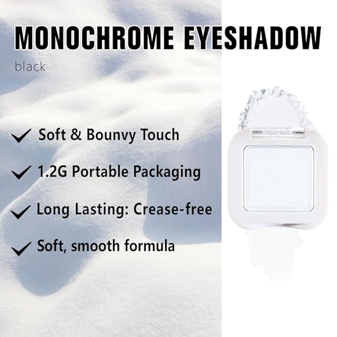 evpct Matte White Eyeshadow Singles, White Matte Cream Powder Eye Shadow Palette Makeup for Older Women, High Pigment Waterproof Monochrome Mini Eyeshadow Palette, sombra de ojos