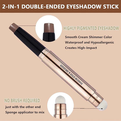 Brown Eyeshadow Stick Eyeliner Matte Cream Smooth Eyeshadow Pencil Hypoallergenic Waterproof Long Lasting Eye shadow Dark Single Neutral Multi-Dimensional eyes Look (17# Matte brown)