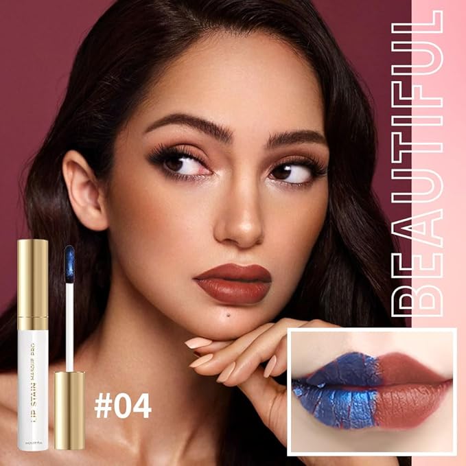 Lip Stain Peel Off – Wipe-Off Lip Stain Tattoo | Long Lasting Waterproof Lip Tint, High-Pigment Matte Lip Color, Smudge & Transfer Proof Lip Stains Masque, Kiss-Proof All-Day Lip Makeup 04#