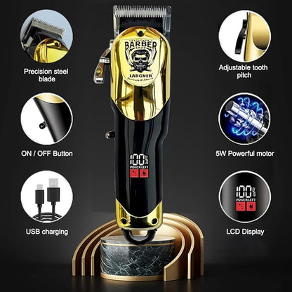 Hair Clippers for Men Professional, Cordless Beard Trimmer & Electric Razor Shavers for Men, Rechargeable 3 Piece Barber Hair Cutting Kit LED Display Men's Grooming Kit