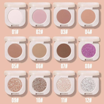 Single Nude Pink Matte Eyeshadow,Bright Intense Monochrome Eye Shadow,Apply Makeup Easily,Matte Pressed Powder Single Eyeshadow,24 Hour Eye Makeup Longwear Waterproof