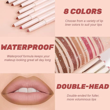 SUAKE Plump Matt Lipstick Lipliner Pencil Pack,Waterproof Crayon with Silicone Smudger for Define Contours & Sculpting Lip, Longwear Moisture Smooth Creamy Formula for Lip Makeup (03# Bend)