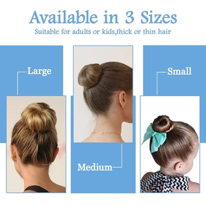 TsMADDTs Donut Hair Bun Maker, 3PCS Dark Brown Ring Style Bun Maker with 20PCS U Shaped Hair Pins for Women Dance