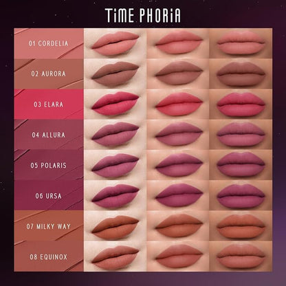 NEBULA VELVET LIP CREAM-Long Lasting Lip Stain, Waterproof and Transferproof Lip Tint, Matte Finish, Smooth Out Lip Lines, Lightweight & High Coverage, Stocking Stuffers (08 EQUINOX)
