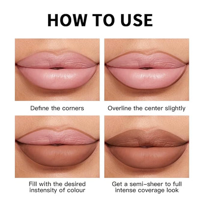 USHAS Lipstick and Lip Liner Combo Set 2 in 1 Waterproof Matte Lipstick pen for Women Lip liner Set Long Lasting with Makeup Set (Y18, Pack of 1)