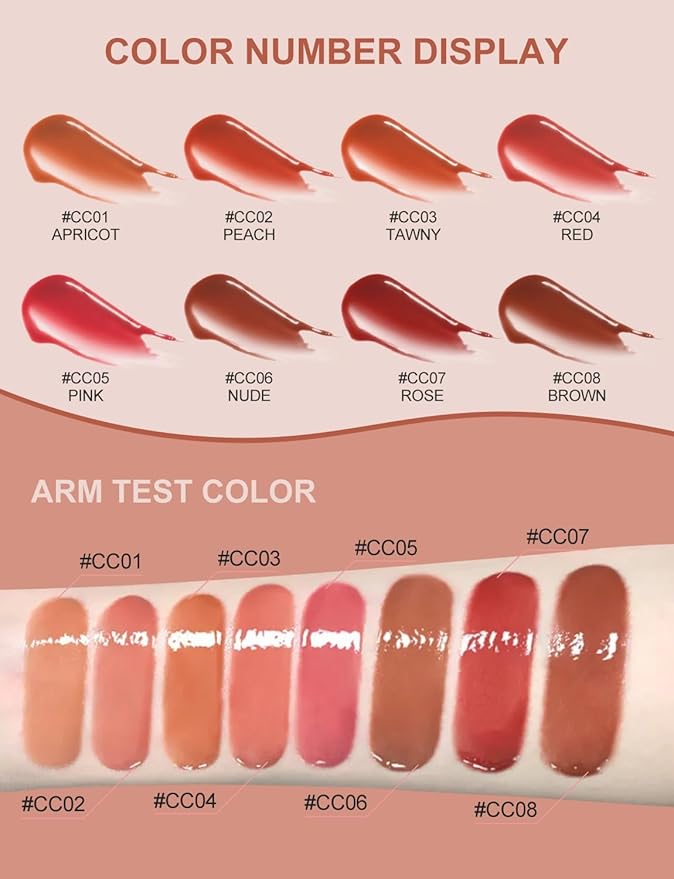 INTO YOU Lip Stain Long Lasting, Lip Gloss, Lip Tint, Lip Plumper Gloss, Glitter Lip Gloss, Liquid Lipstick, Vivid Color, Smudge-Proof, Lightweight, Naturally Moisturizing, Lip Oil For Dry Lips (CC02)