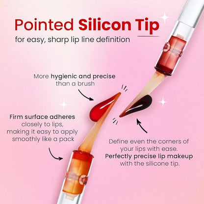 Peel Off Waterproof Lip Tattoo 6g - 24h Long Lasting Korean Lip Stain, Transfer Proof Matte Blush Red with plumping effect (Blush Red)