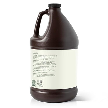 Plant Therapy Castor Oil USDA Organic Cold Pressed 100% Pure Hexane Free 1 Gallon, Conditioning & Healing, for Dry Skin, Hair Growth, Eyelashes