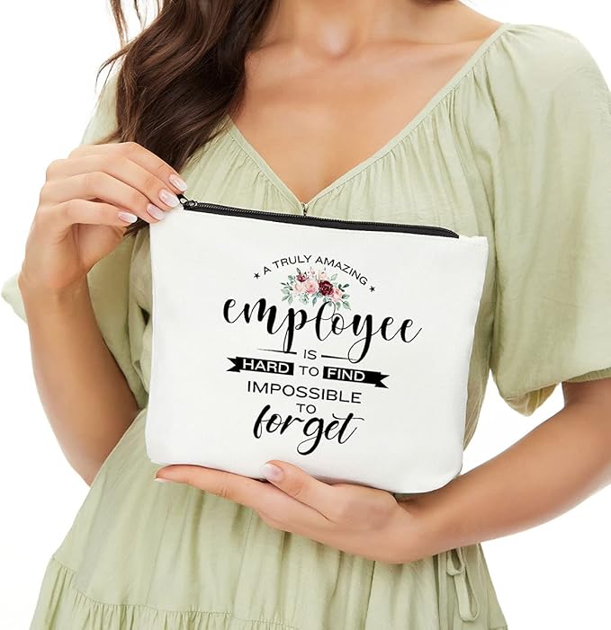 Employee Appreciation Gifts, Employee Gifts, Employee Birthday Christmas New Job Promotion Gifts, Thank You Gifts, Retirement Gifts for Employee, Coworker- Amazing Employee is Hard to Find Makeup Bag