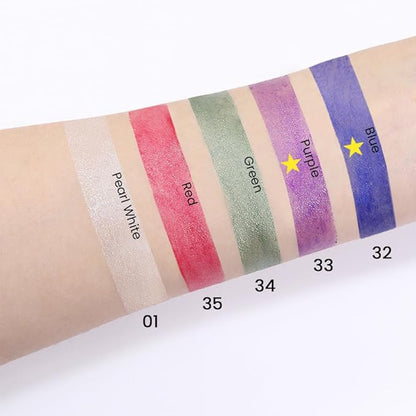 Kaely 2Pcs Cream Eyeshadow Sticks Set for Eyes Waterproof,Blue Shimmer & Purple Shimmer Matte Eye shadow Stick Pencil Pen Bulk sombras en crema para ojos 32+33