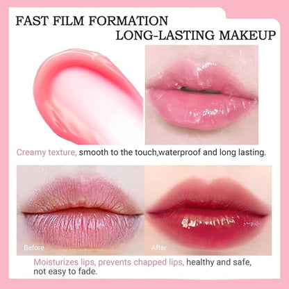 Kaely 3Pcs Peach Strawberry Red Cherry Hydrating Lipstick Tinted Lip Balm, Color Changing PH Lipstick Makeup, Korean Magic Lip Stain Long Lasting Waterproof, labiales magicos 24 horas originales