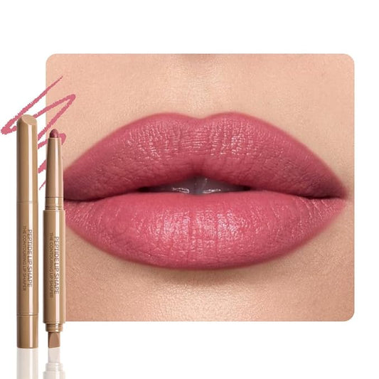 Matte Crayon Lip Liner Pencil, Neutral Pink Lip Liners Lipstick For Women, Plump Creamy Formula With Silicone Smudger for Define Contours & Sculpting Lip, Cruelty-Free, 0.75g/0.026oz